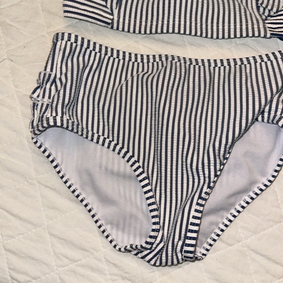 RUFFLE BUTTS Seersucker Waterfall Tankini Swim Suit Girls Size 8 - Picture 5 of 8